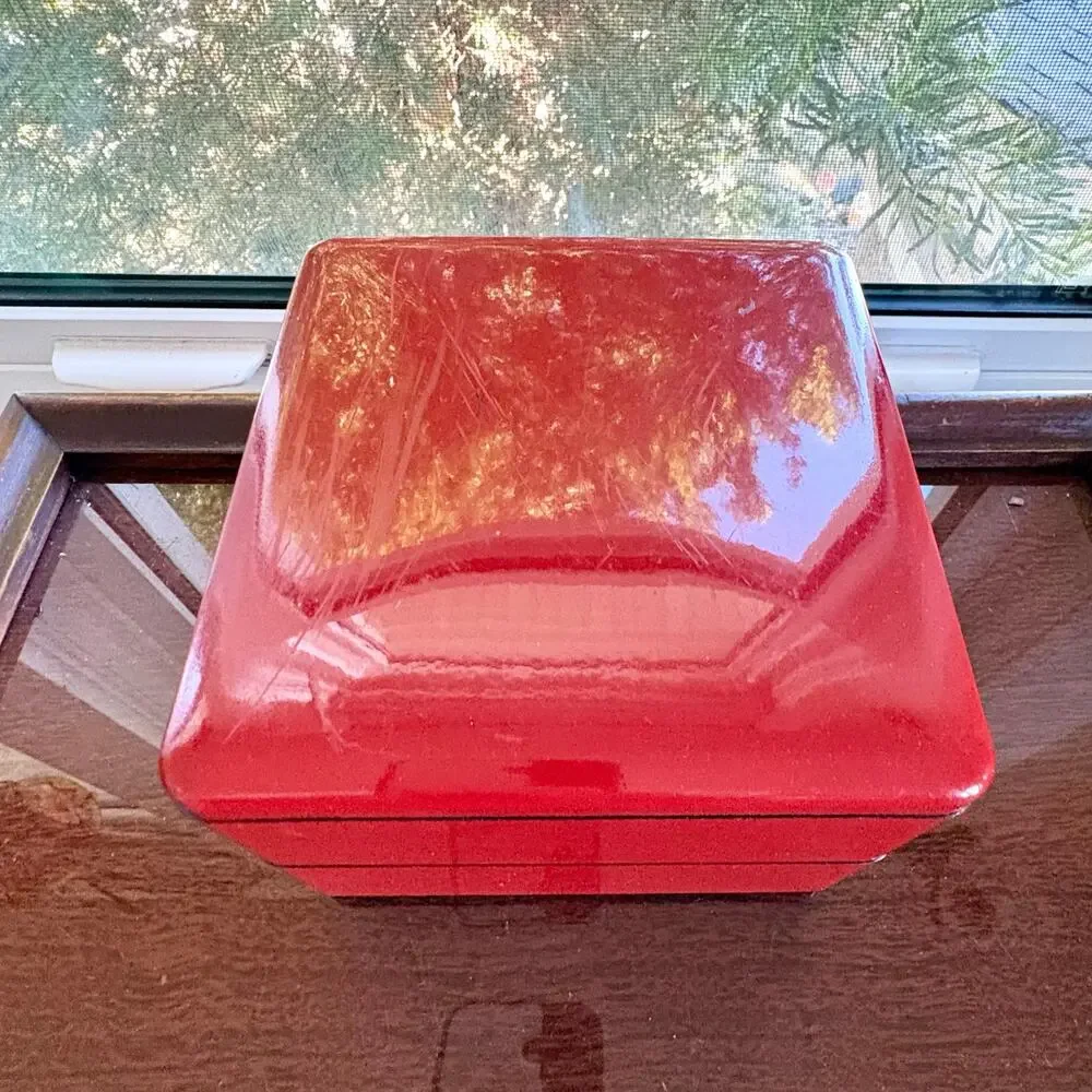 Vintage CMC Japan Red Black Stacking Bento Box 2 Tier